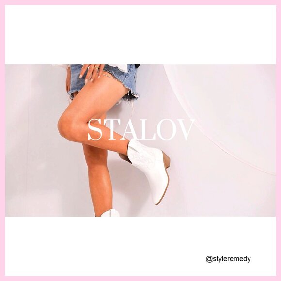 Western Cowgirl Ankle Boots Embroidered Vegan Leather Pull On Block Heel - Picture 7 of 7